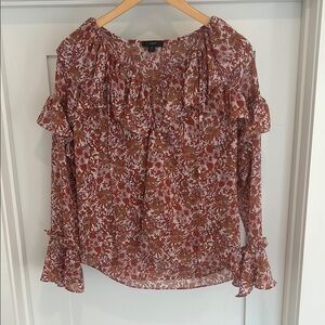 J.Crew Floral Ruffle Blouse